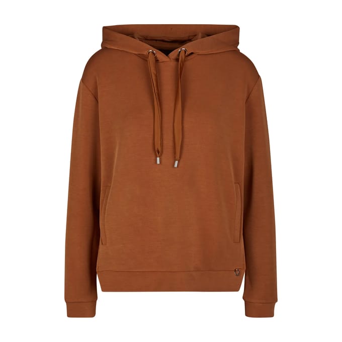 Dames Fluide met Glinsterende Capuchon Sweatshirt met Italiaanse Zakken COMMA