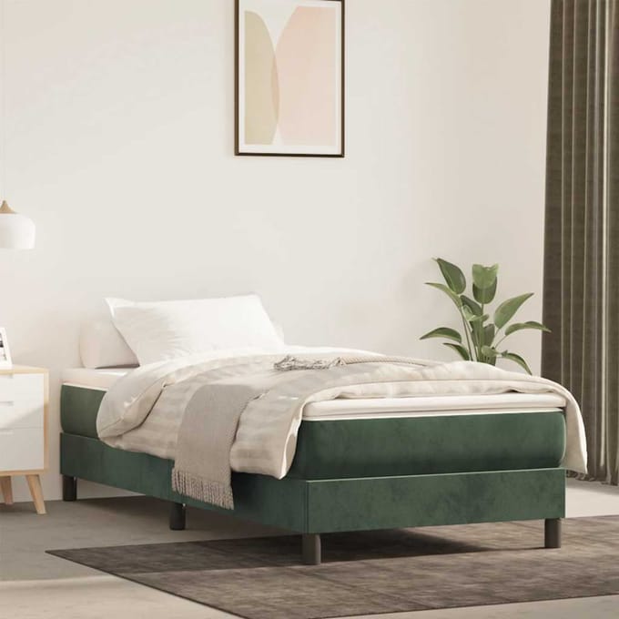 vidaXL - Pocketveringmatras - medium - 100x220x20 - cm - fluweel - donkergroen