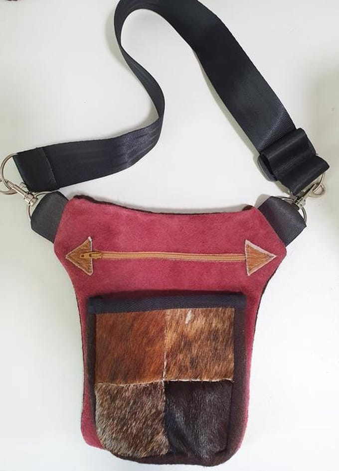 Toetie & Zo Handgemaakte Riemtas Suede, beltbag, tas