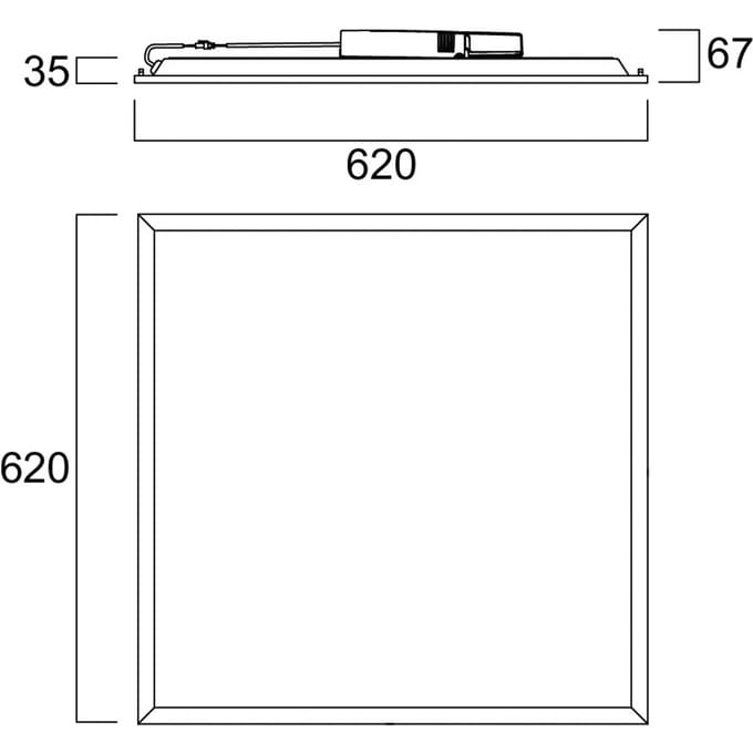Sylvania LED-inbouwpaneel QUANTUM wit 62x62 cm aan/uit 26 W UGR19 IP54