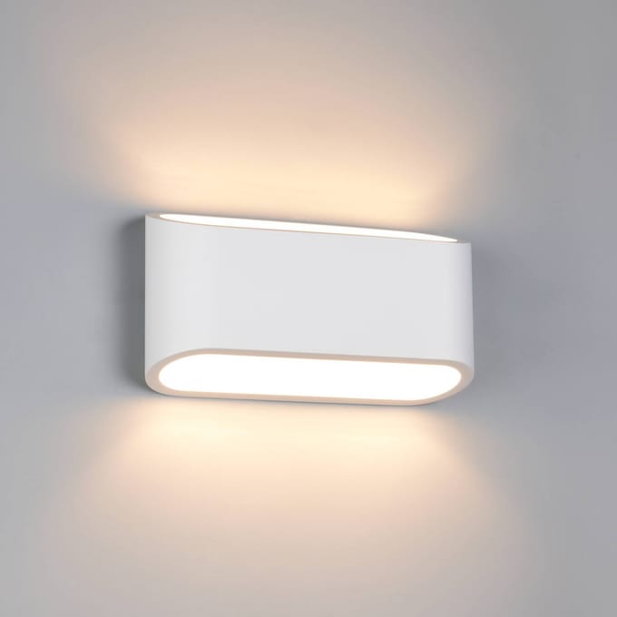 Trio Lighting Wandlamp Sepanta, wit, breedte 23 cm, gips, 2-lamps.