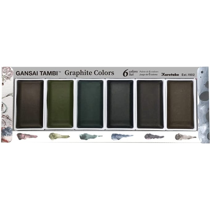Kuretake Gansai Tambi Facial Aesthetic Graphite Colors 6-color Set