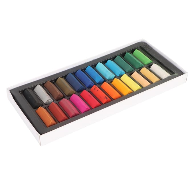 24 Kleuren Zachte Pastelkrijtjes Set Lichtbestendig Vervaagbestendig Gemakkelijk te Mengen Tekenpastelkrijt voor yellow
