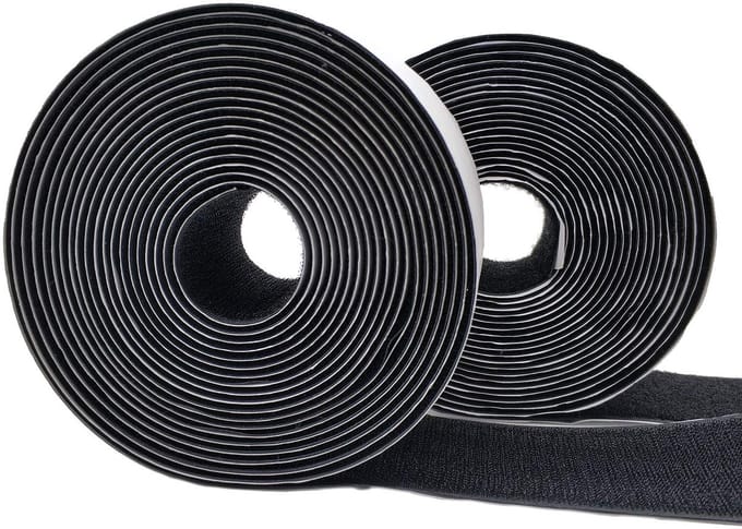 Klittenband met 50 mm breedte zelfklevende tape - zwart