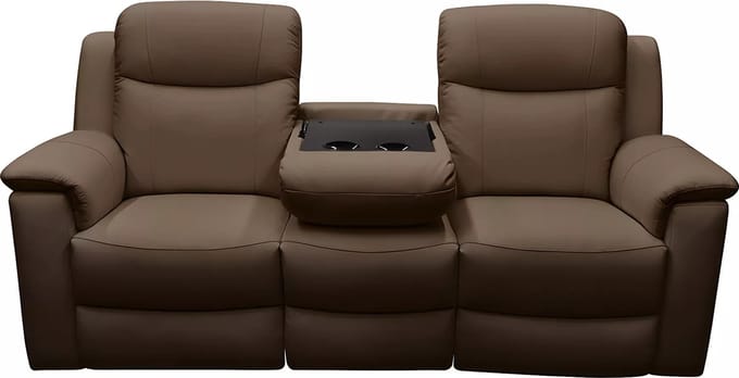 Vente-unique Driezits relaxbank EVASION van leer - bruin