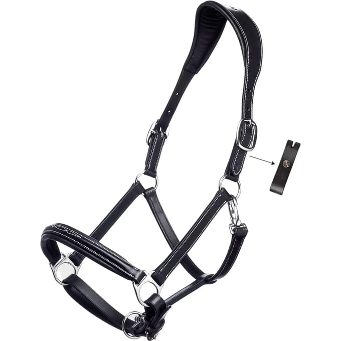 Anatomisch paardenhalster met dubbele lederen sluiting Equiline