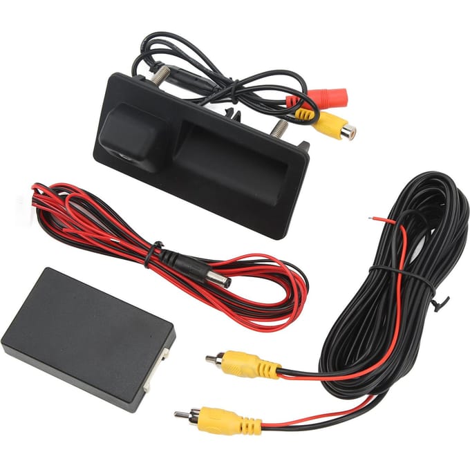 Poignée de Coffre Caméra de Recul Vue Arrière Vision Nocturne Angle de Vue Large IP67 Étanche pour A4 8K A5 S5 8T Q5 Q3 A6L A8L RS6 black