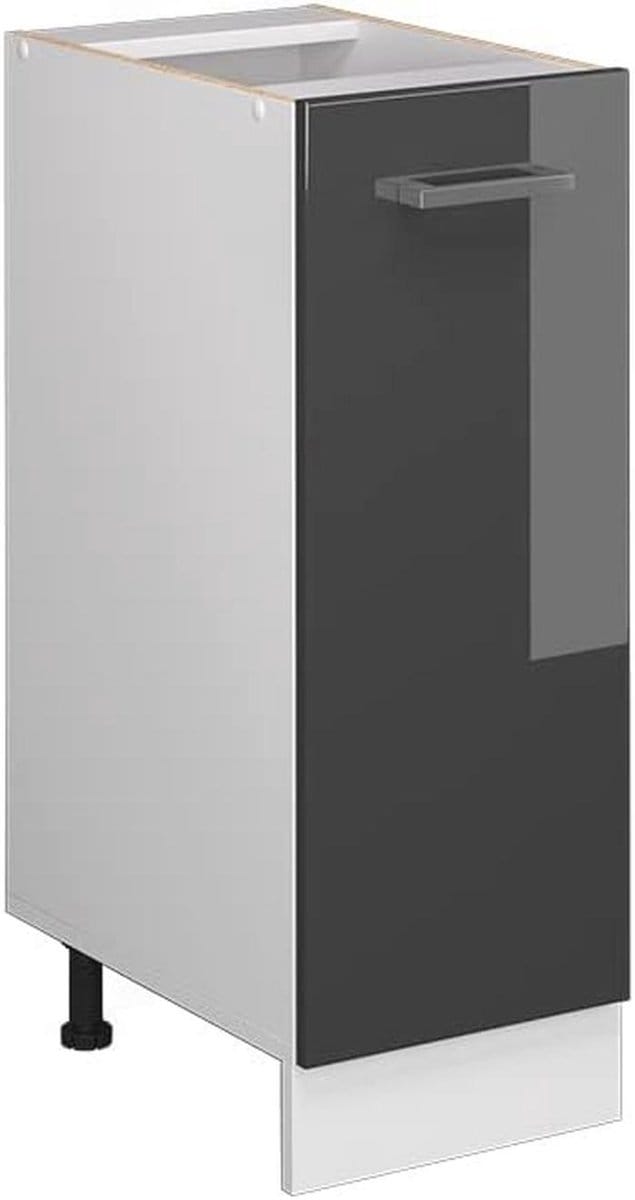 Moderne Ladeonderkast 30 cm - Hoogglans Antraciet/Wit voor Keuken