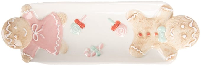Clayre & Eef Decoratie schaal 30x10x5 cm Wit Keramiek