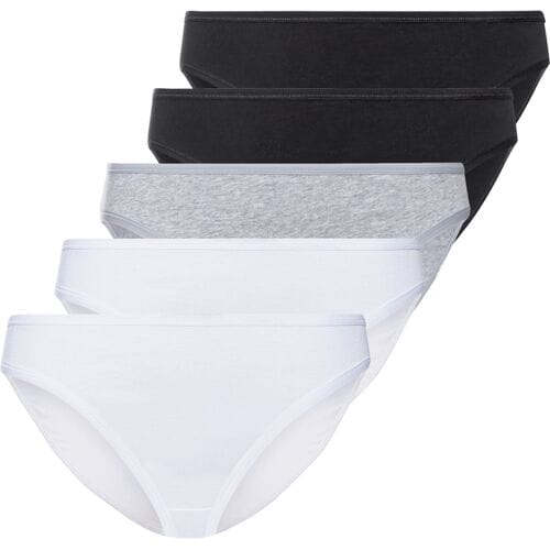 ESMARA 5 dames slips (Zwart/grijs/wit, 3XL)
