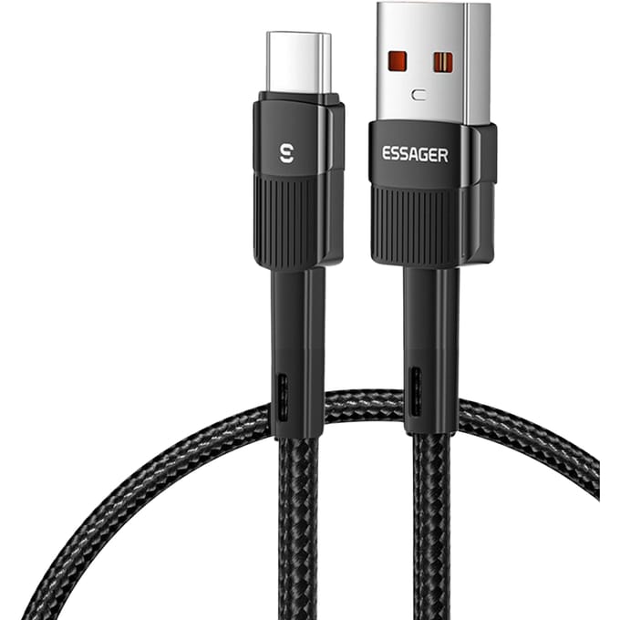 Essager USB naar USB-C Charge + Datakabel Zwart 1m