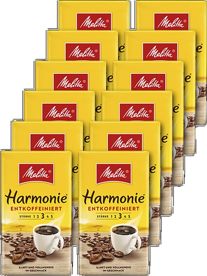 Melitta Harmonie entkoffeiniert (cafeÃ¯nevrij) Gemalen - 12x500Gr