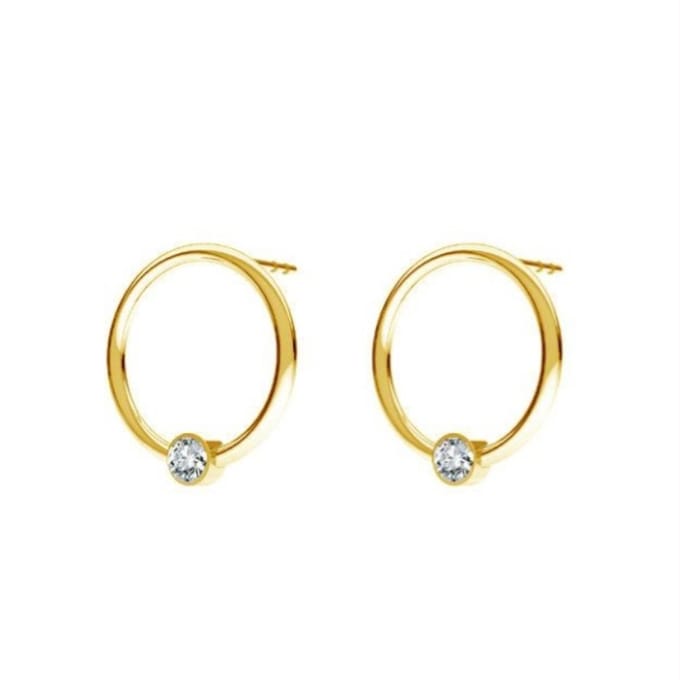 ARLIZI 2127 Oorbellen ring kristal oorknoppen - verguld