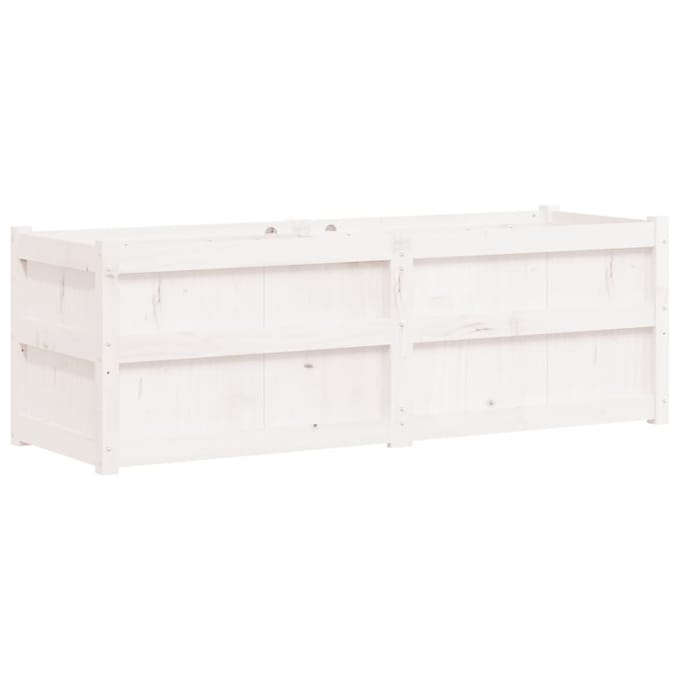 vidaXL - Plantenbak - 150x50x50 - cm - massief - grenenhout - wit