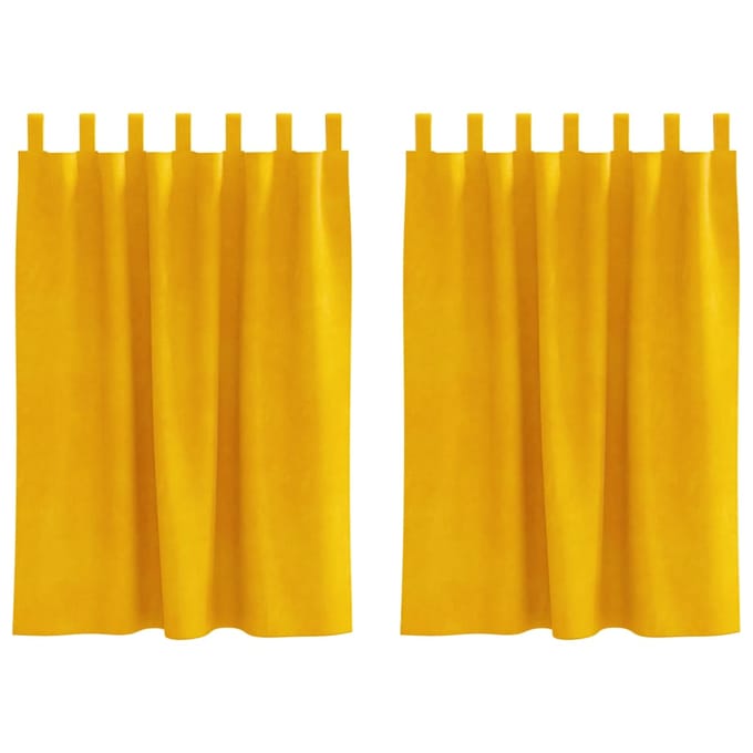 vidaXL - Gordijnen - 2 - st - Mosterdgeel - 140 - x - 140 - cm - fluweel