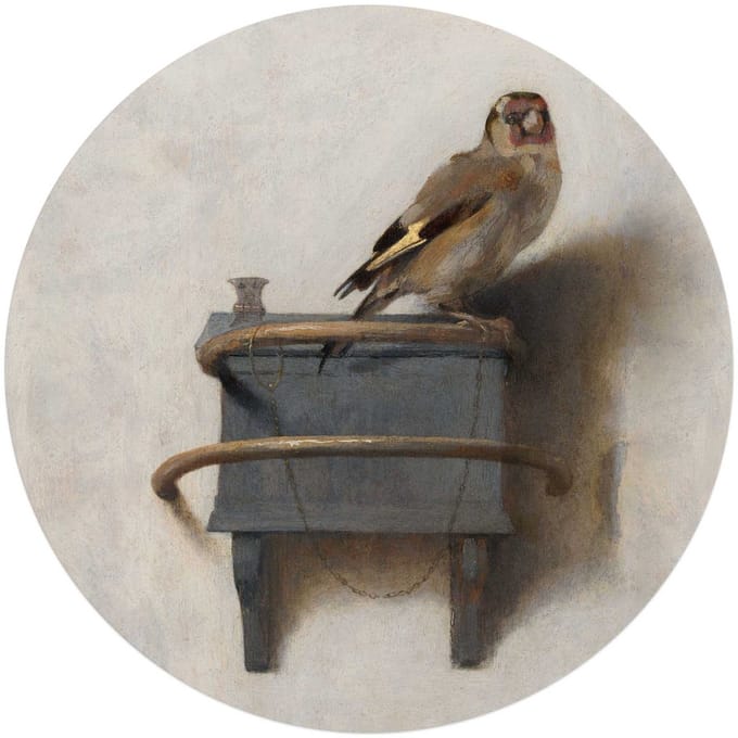 Plexiglasschilderij Carel Fabritius Het Puttertje - Ø 70 - Acrylglas - REINDERS