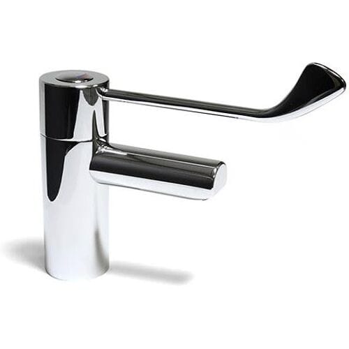Pressalit Care single-lever faucet with long operating handle RT623