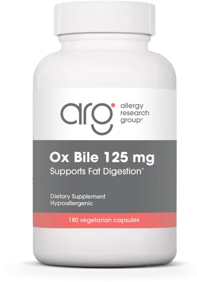 Ox Bile 500 mg 100 Vegetarian Capsules - Allergy Research Group