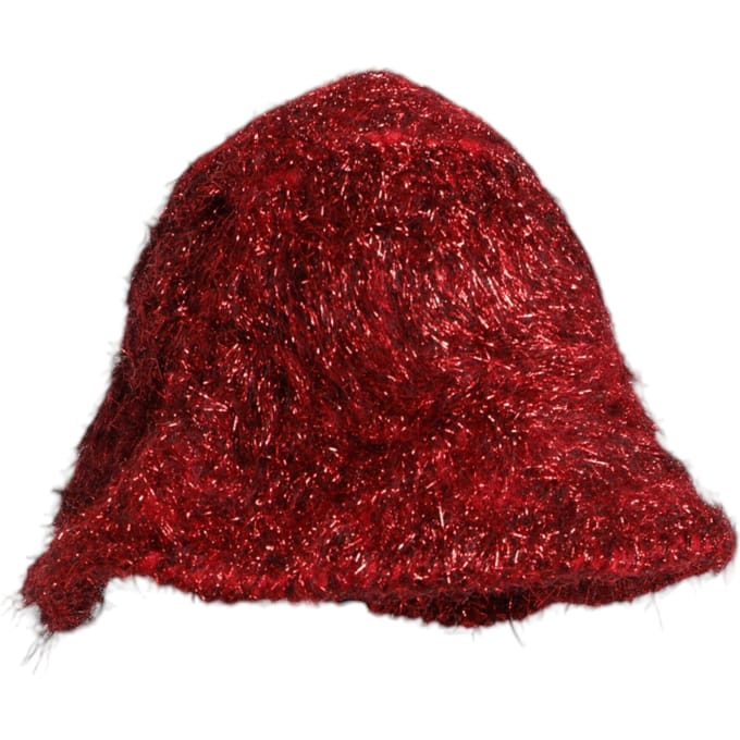 Dolce & Gabbana Rode Viscose Tinsel Brede Rand Bucket Hat