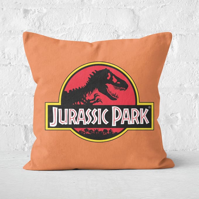 Orange Jurassic Park Square Cushion 40x40cm - 50x50cm - Soft Touch