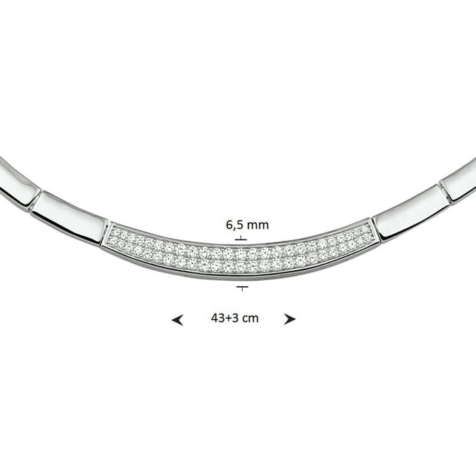Collier Zirkonia 6,5 Mm 43 + 3 Cm
