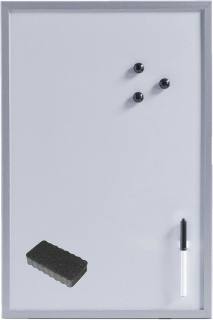 Zeller Magnetisch whiteboard - memobord - 40 x 60 cm - Met Wisser en stift