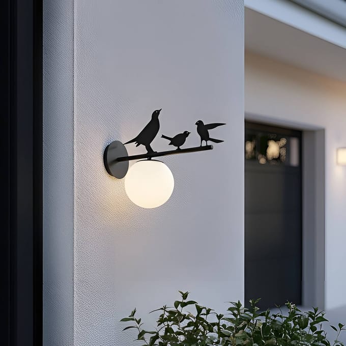 Lindby - Wandlamp buiten - 1licht - metaal - H: 40 cm - E14 - zwart
