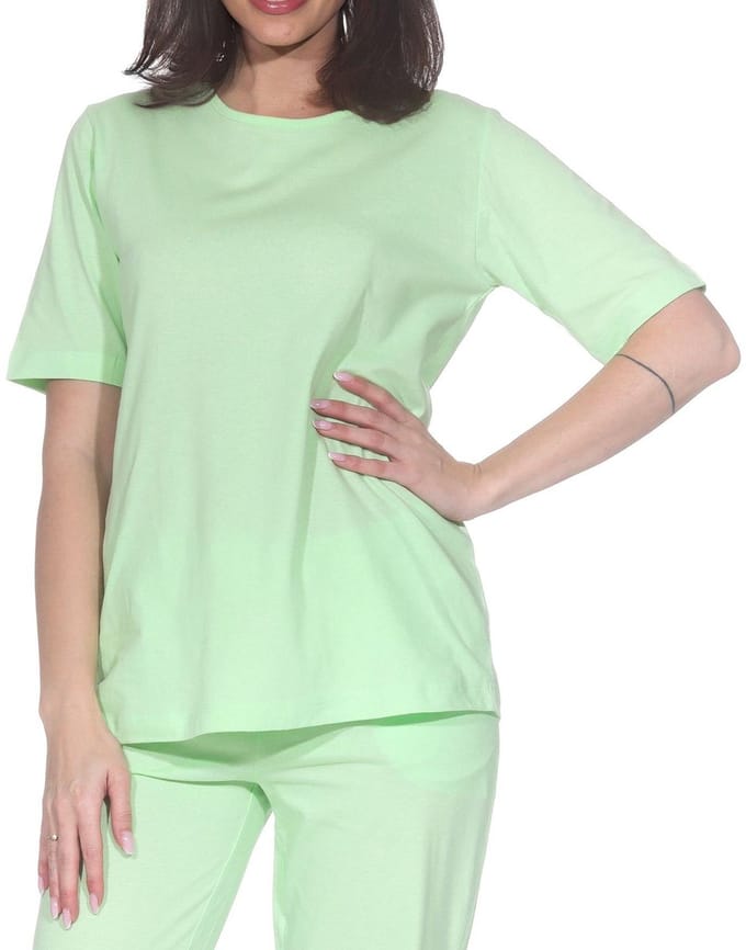 Damespyjamashirt met korte mouwen mix & match