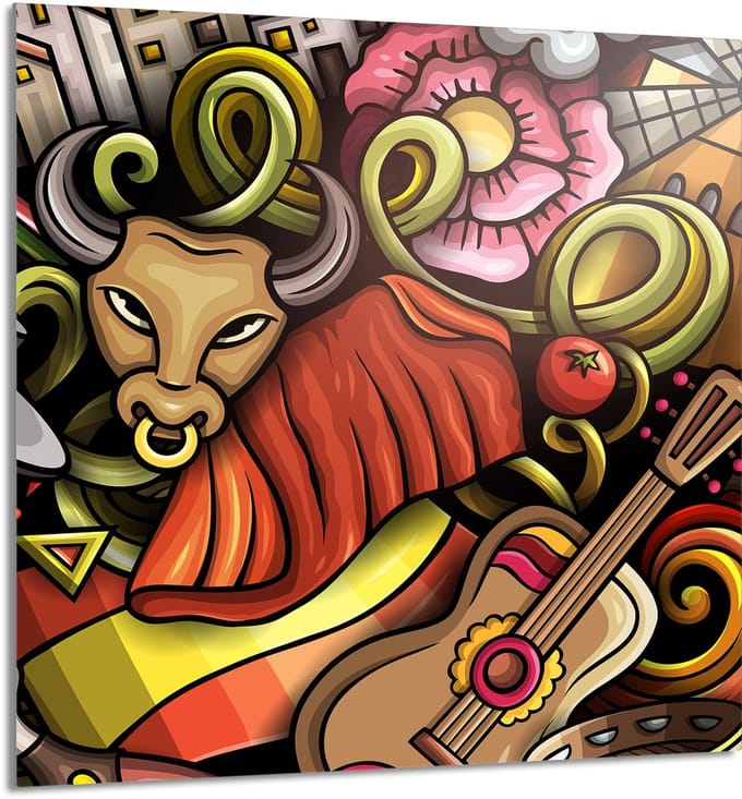 TMK ArtDeko - Snijplank - Glas - 60x65 cm - Byk