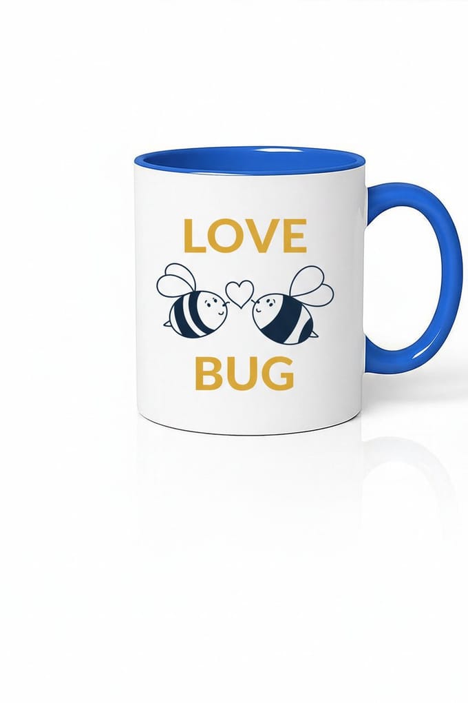 Mok "Love Bug" met Schattige Bijen & Hart - Romantisch Cadeau Liefde Valentijn
