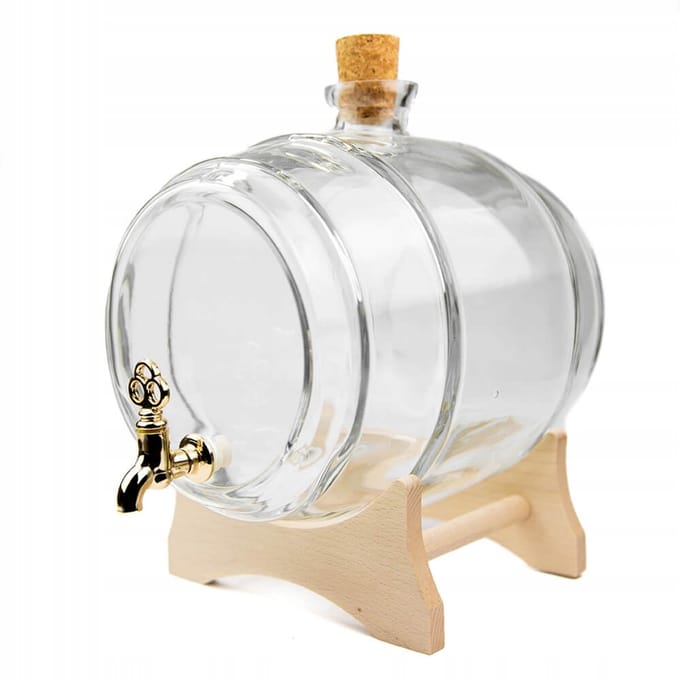 Bimberek - Glazen Vat - 4L - Transparant - Met Kraan