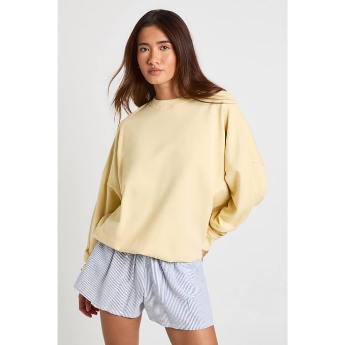 boohoo Dames Gestreepte Seersucker Short Met Elastische Tailleband | Blauw | Maat: 40