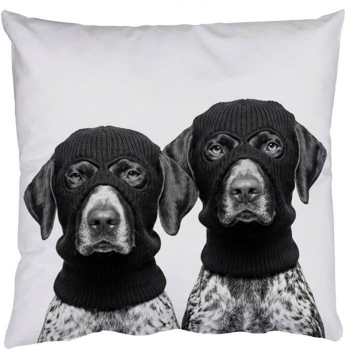 Sierkussens - Kussentjes Woonkamer - 60x60 cm - Honden - Bivakmuts - Zwart - wit