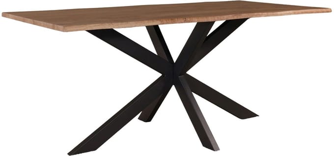 Eettafel langwerpig 180cm Jeffo bruin langwerpige tafel MDF eetkamertafel