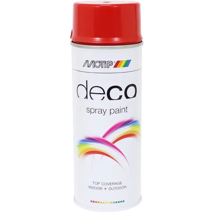 Motip deco alkyd hoogglans lak RAL 3000 vuurrood (01628) - 400 ml.