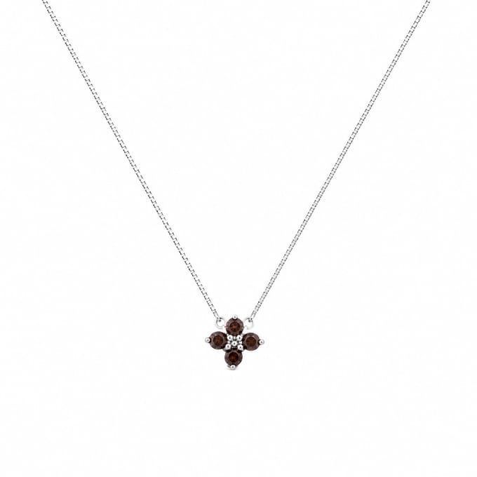 Petit Comité - Dames Ketting Julie – Bruin Topaas - 925 sterling Zilver