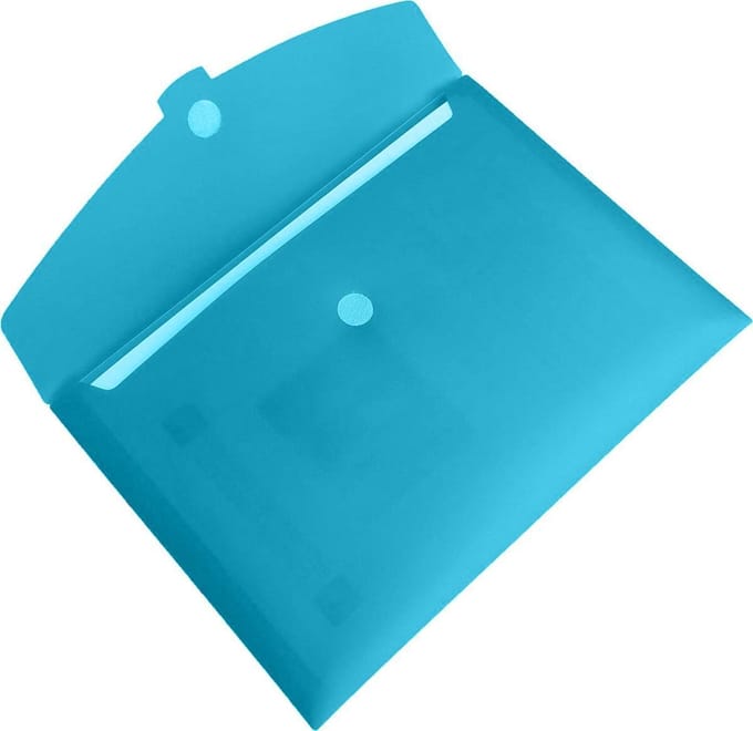 10x EXXO-HFP - # 93432 – A4 Action Wallet – Dokumentenmap - Strapless Elastomap – Aqua, 10 stuks