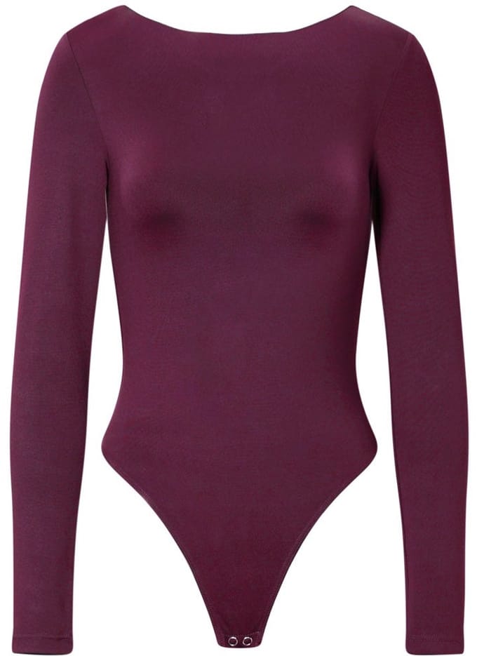 Gebreide nylon bodysuit in effen kleur - ademend en comfortabel als basislaag