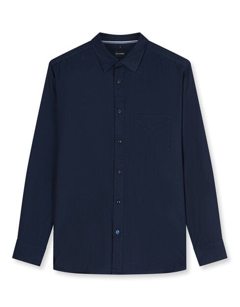 OLYMP Casual Overhemd, Regular Fit, Kent, Koningsblauw