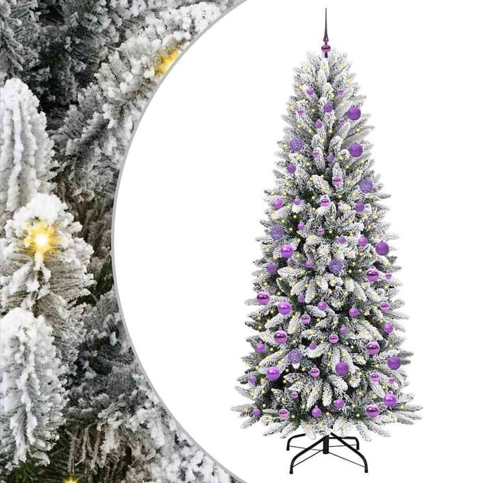 vidaXL - Kunstkerstboom - Wit - 210 - cm - PVC - en - plastic - en - staal - en - PE