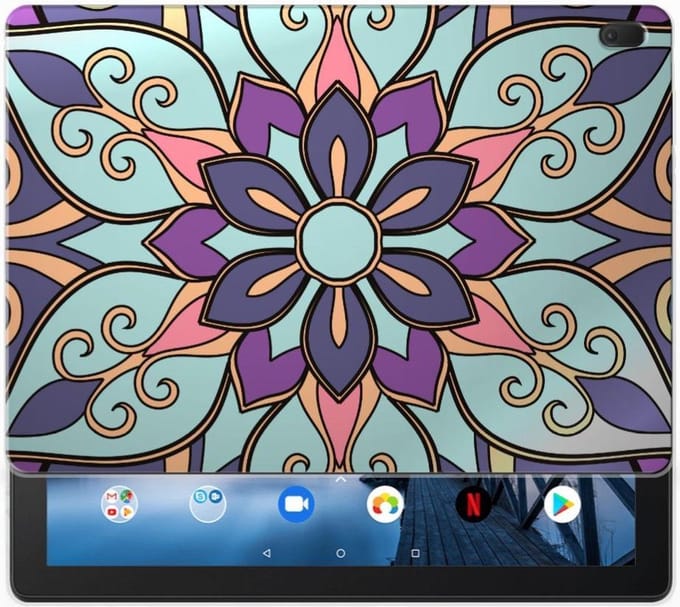 Lenovo Tab E10 Siliconen Hoesje Purple Flower
