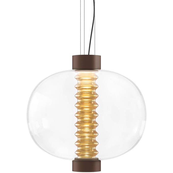 kdln LED hanglamp Bolha, amber, Ø 40 cm, glas