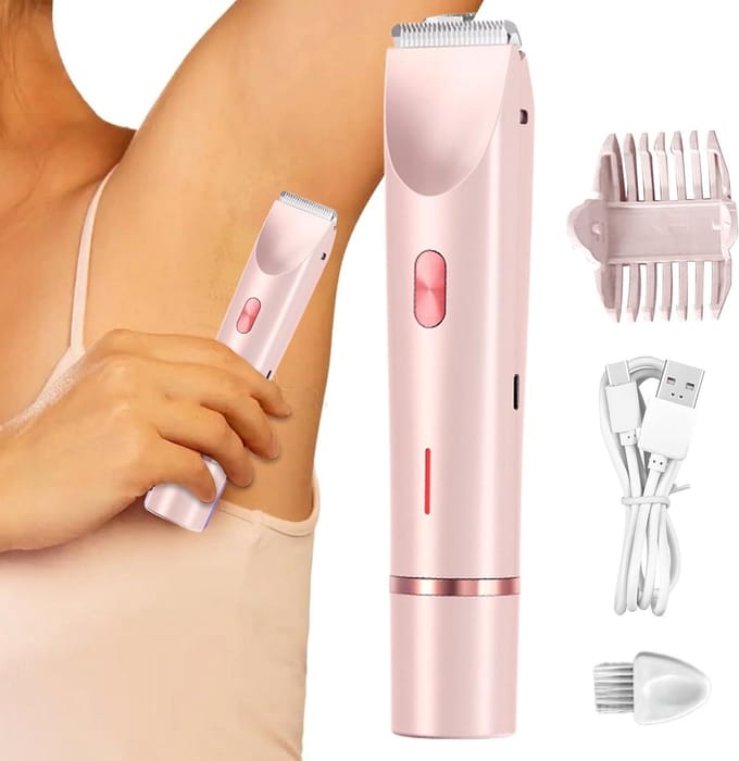 Bikini Trimmer - Dames Trimmer - Verzorging Lichaam - Dubbel Trimhoofd - 17.5 cm - Wit