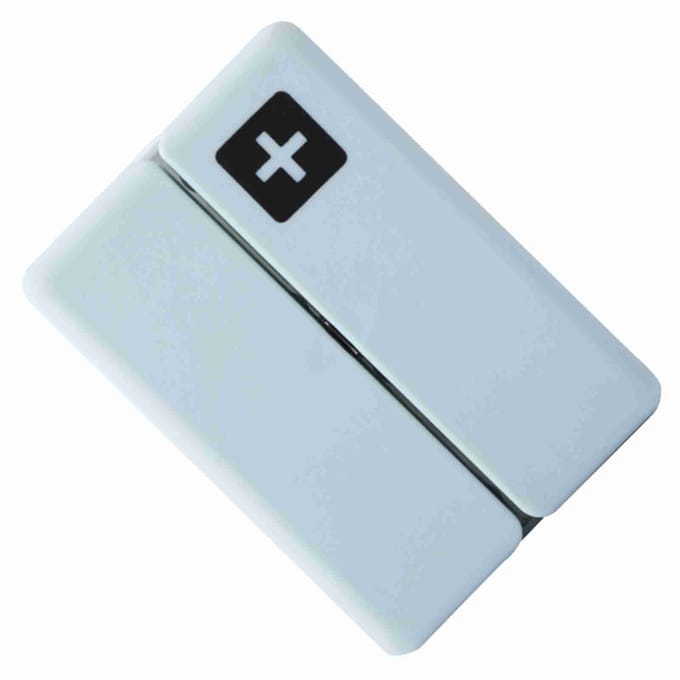 Draagbare Medicijnkoffer Opvouwbare Magnetische Pillendoos Organizer met 7 Vakken(Blauw) white