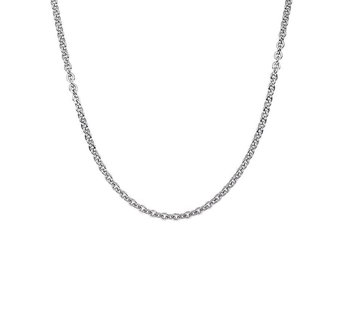 YO&NO - Ketting - Zilver - Anker plat -  1,4 mm -  36 + 4 cm - Gerhodineerd - Zilver 925