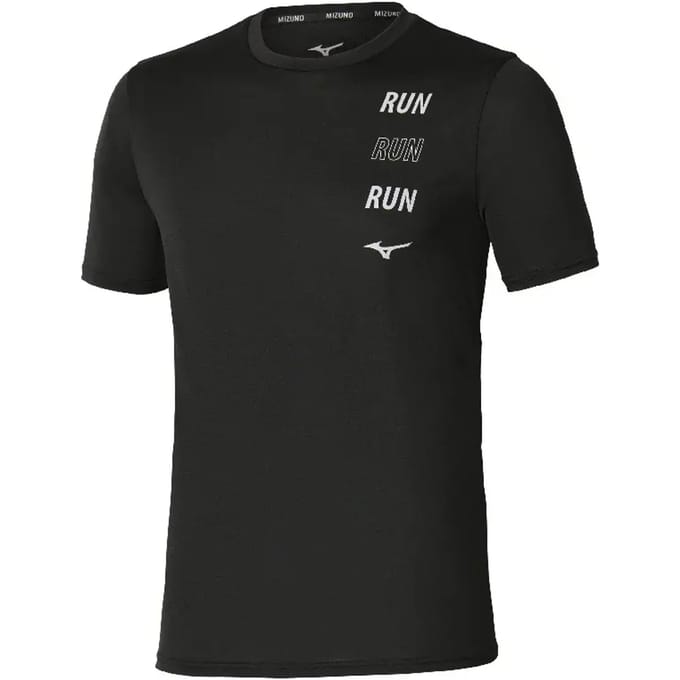 Mizuno Core Run T-shirt Met Korte Mouwen Zwart S Man