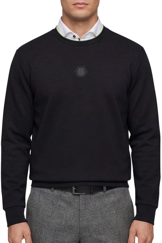 Heren Boss CN Future katoenmix sweatshirt in zwart