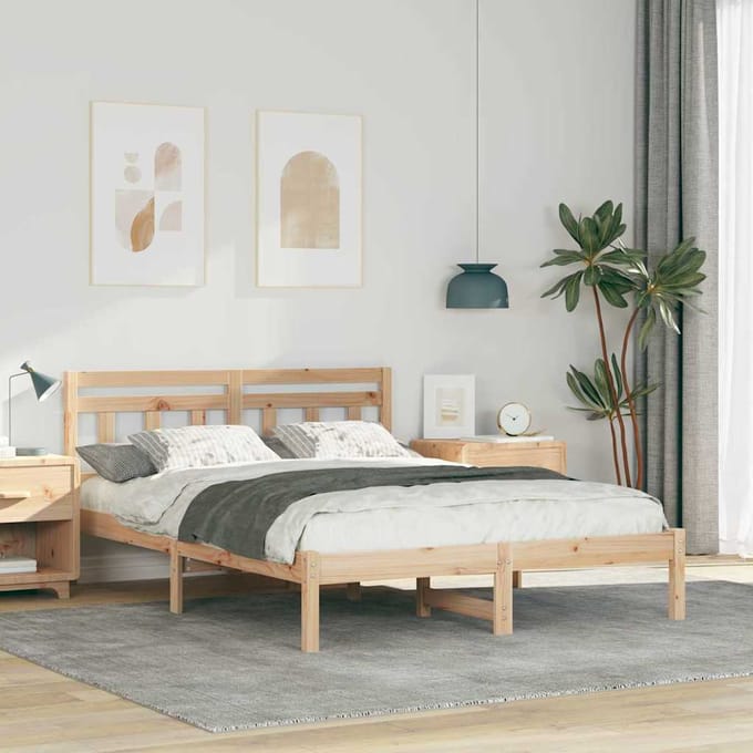 vidaXL - Bedframe - Bruin - 120 - x - 200 - cm - Massief - grenenhout