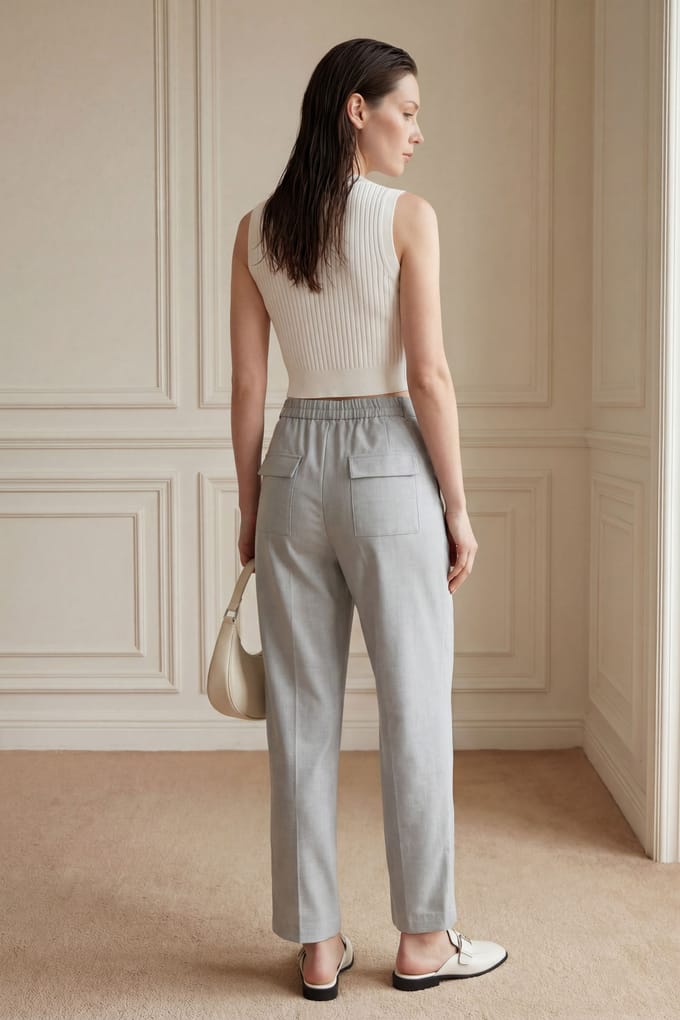 Hoge Taille Rechte Pantalons met Zakken