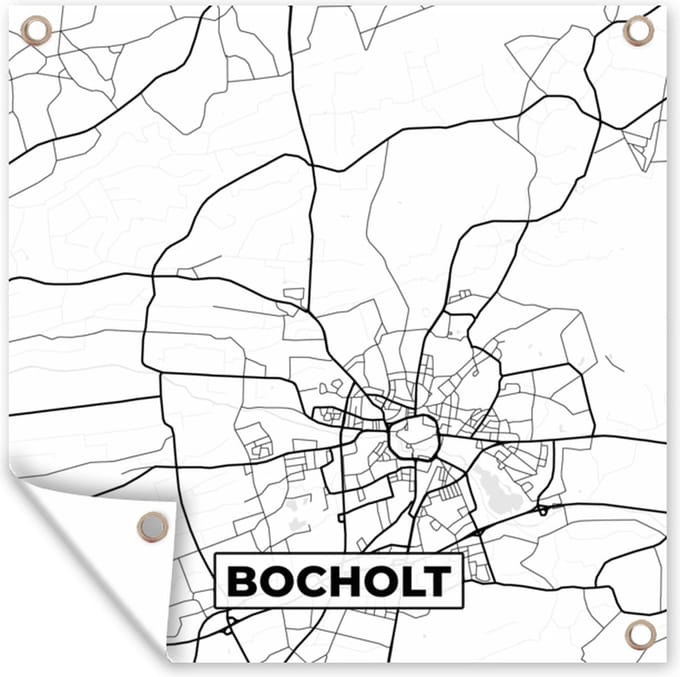 Tuindoek Stadskaart - Bocholt - Kaart - Plattegrond - 100x100 cm